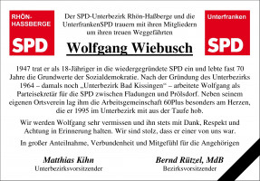 Nachruf auf Wolfgang Wiebusch
