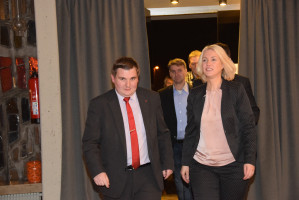 SPD-Kreisvorsitzender René van Eckert und Bundesministerin Manuela Schwesig